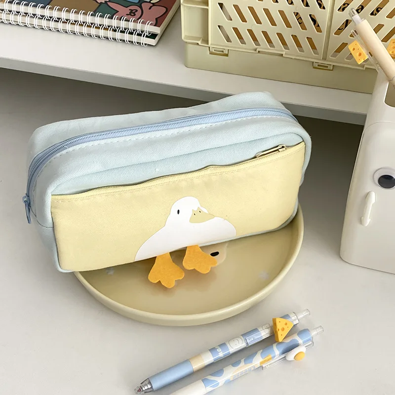 Japanese Ins Large Capacity Color-matching Niche Pencil Case Pencil Stationery Case  Kawaii Bag