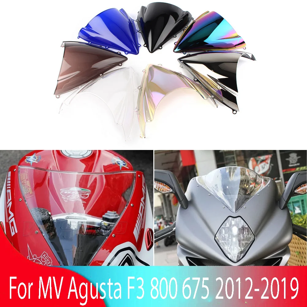 Szyba przednia dla MV Agusta F3 800 675 2012-2019 podwójna owiewka przednia akcesoria motocyklowe owiewka deflektor