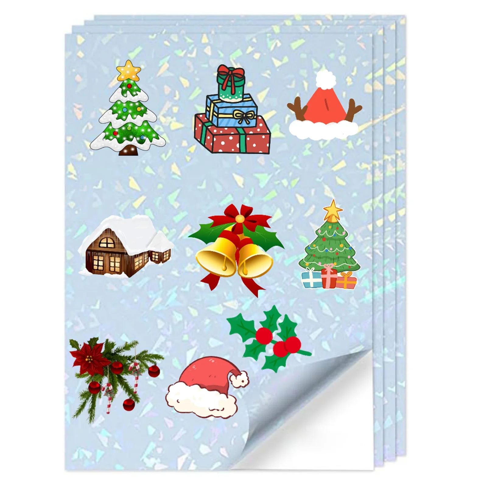 A4(8.3X11.7inch) Diamond Waterproof Premium Printable Vinyl Sticker Paper for Laser Printer Self-Adhesive Sheets