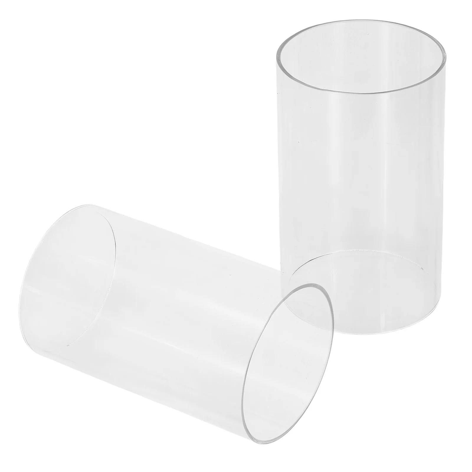 

2Pcs Transparent Glass Covers Elegant Simple Design for Warm Ambience Household Holder Home Accessory Supply