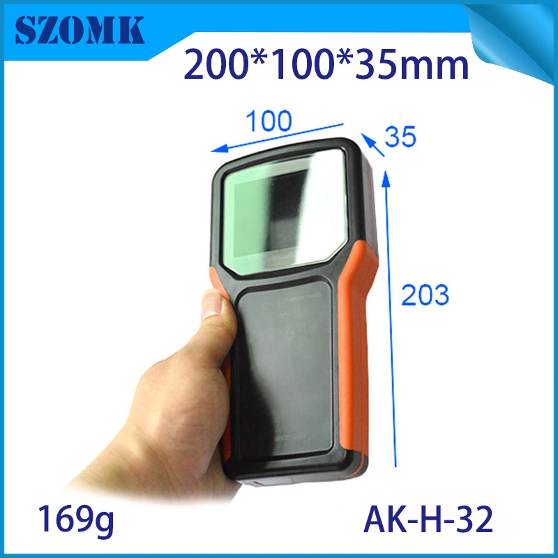 1Pcs szomk abs plastic handheld junction housing 203*100*35mm electronics enclosures for pcb 5AA 18650 plastic case