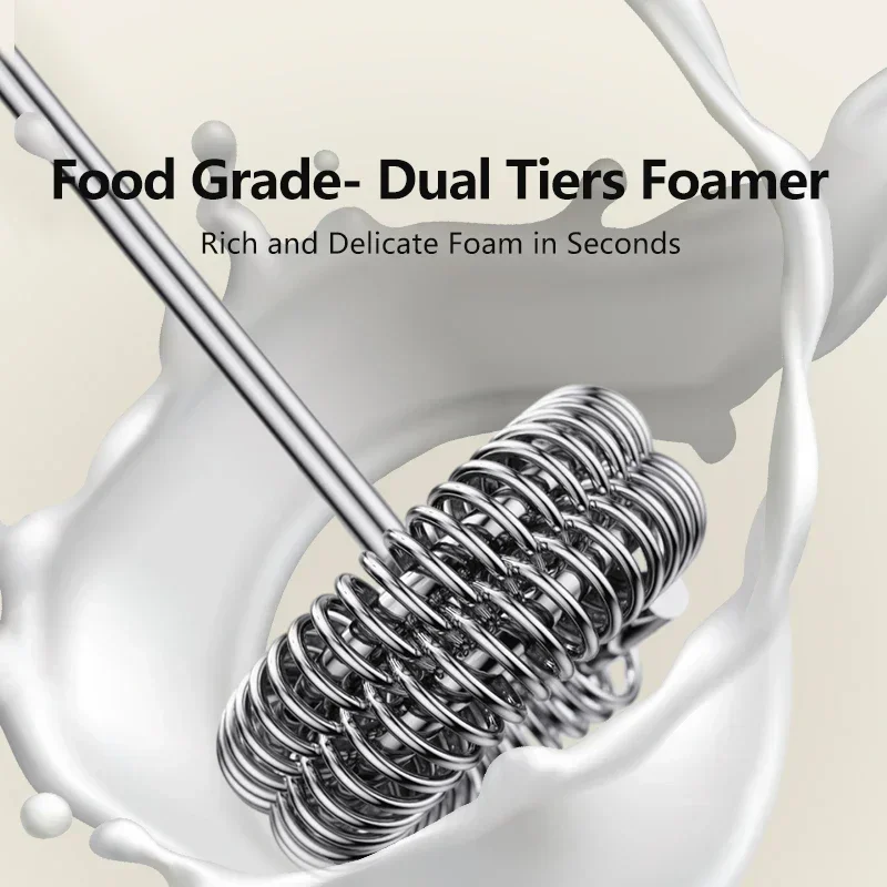 Беспроводной электрический вспениватель молока, мини-блендер с зарядкой через USB для кофе, капучино, пеногенератор, венчик, 3-скоростной ручной