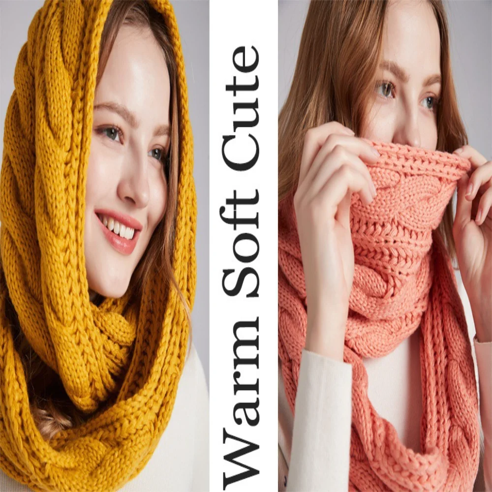 

Зимний шарф, большой утолщенный шарф, однотонный шарф, высококачественный повседневный шарф для холодной погоды, подарки