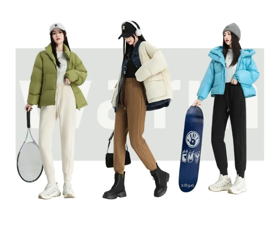 

Winter Thick Warm Sweatpants For Women High Waist Jogger Wide Leg Trousers Women's Sports Pants Autumn Y2k Sweatpants Women