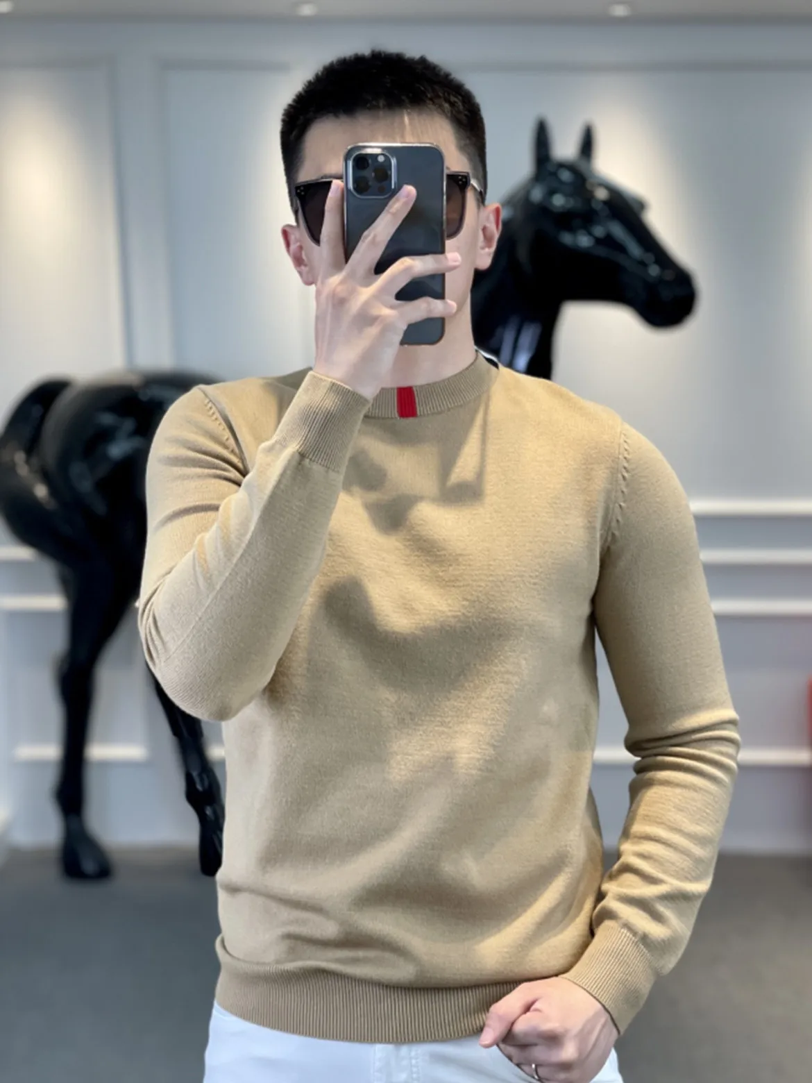 

Slim Fit round Ne Knitted Wool Sweater Men's Winter Faion Basic Color T-irt Gi Brand Youthful Energy Sle