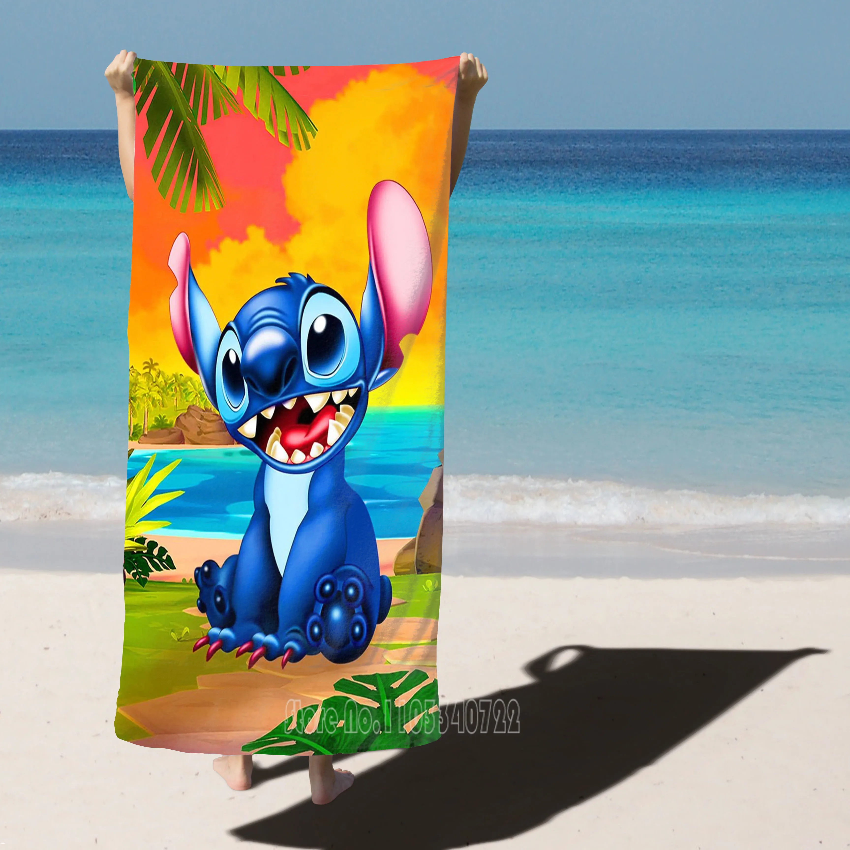 Disney Lilo & Stitch Pink Leopard Beach Towel Cartoon Cute Room Home Shower Travel Decor Bath Baby Children for Bathroom