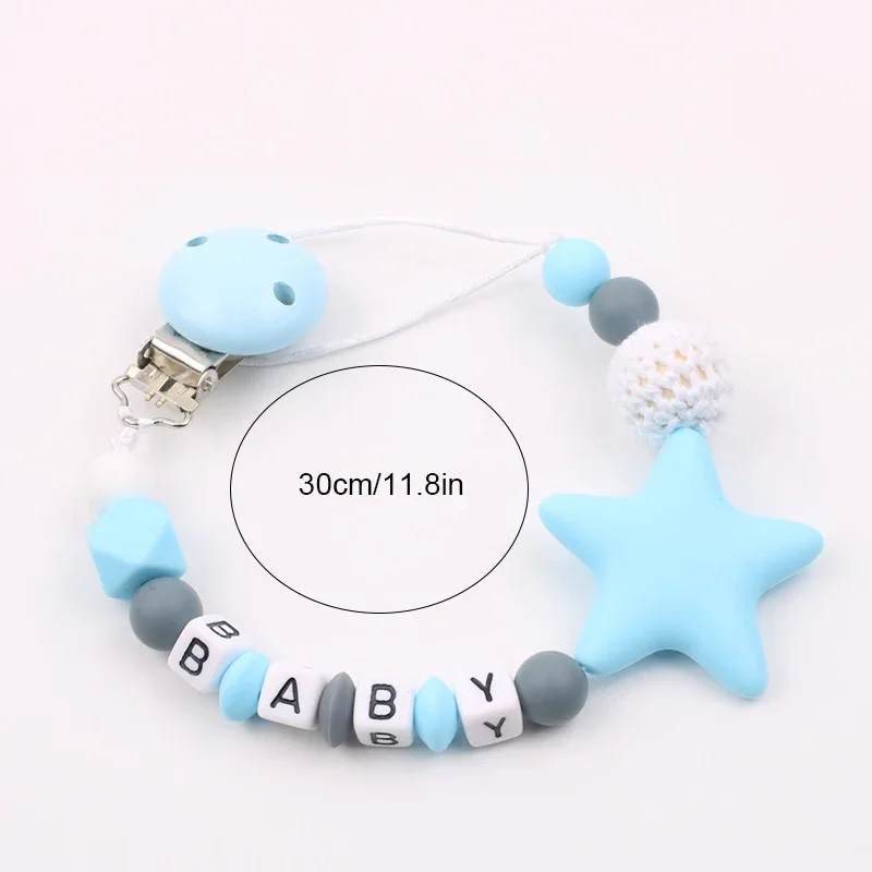 سلسلة لهاية للرضع خماسية النجمة ضد السقوط ، إكسسوارات لهاية سيليكون ، خماسي لطيف ، منتجات أطفال ، 1 * * #5