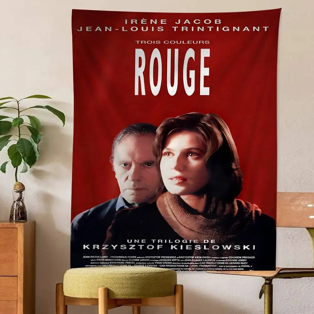 series of films T-Trois couleurs Rouge Blanc Bleu Printed Large Wall Tapestry Hanging Tarot Hippie Wall Rugs Dorm Home Decor