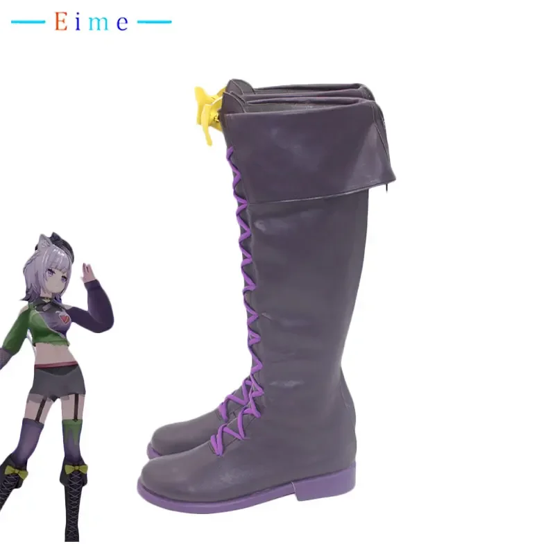 Nekomata Okayu Scarpe Cosplay Accessori Anime Stivali di Carnevale di Halloween Scarpe PU Vtuber Cosplay Prop Realizzato su misura