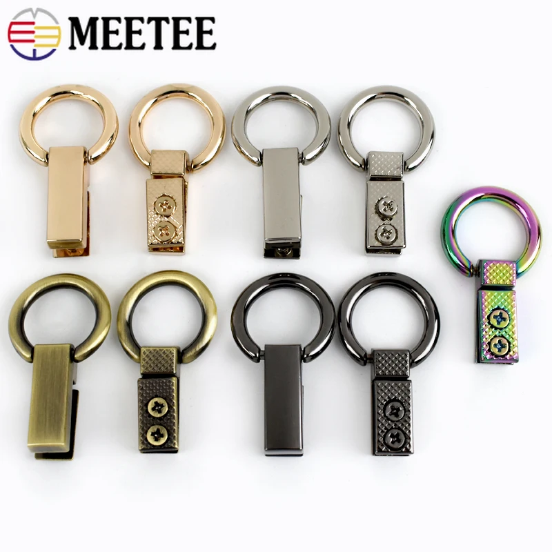 2/4Pcs Meetee 16*40mm Metal Bag Side Clip Buckle O Ring Screw Hook Buckles Bags Strap Chain Connector Clasp Belt DIY Accessories