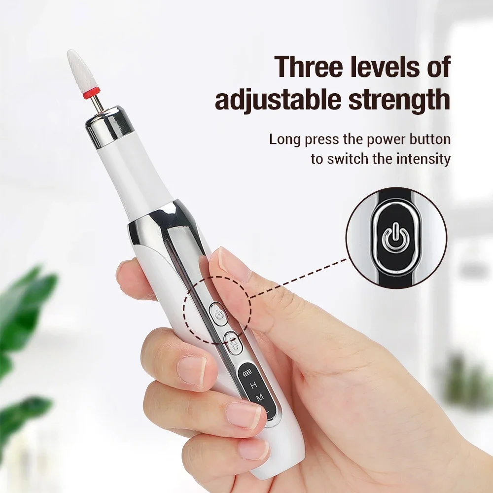 Professional Nail Drill Machine Cordless Electric Manicure Milling Cutter Set Mini Nail Files Sander Gel Polish Remover Tools