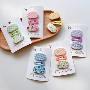 3pcs Summer New Hairpins for Baby Girls Mini Korean Floral Oval Hair Pin Little Girl Cute Side Clip Bangs Clip Cheap Baby Stuff