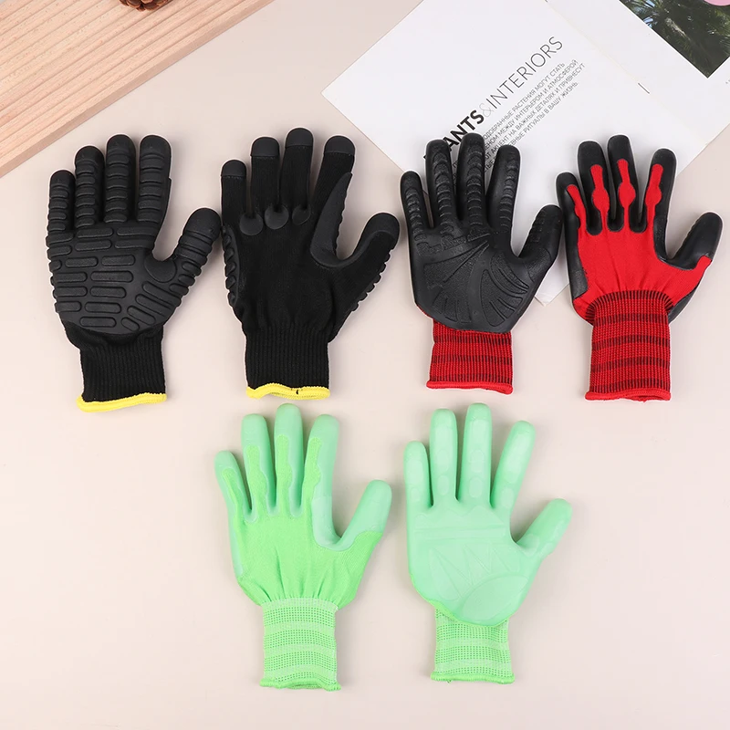 1Pair Anti Vibration Working Gloves Natural Latex Foam Padding Shock Proof Safety Construction Industry Impact Gloves for Work