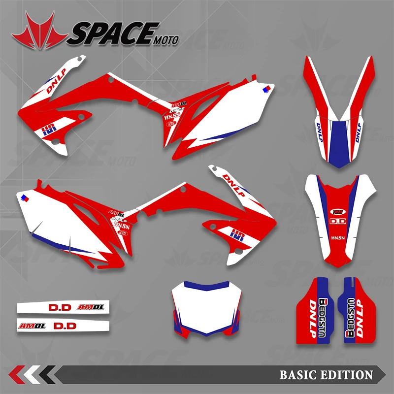 

SPACE Full Graphics Decals Stickers Motorcycle Background Custom Number Name For HONDA CRF250 2010-2013 CRF450 2009-2012