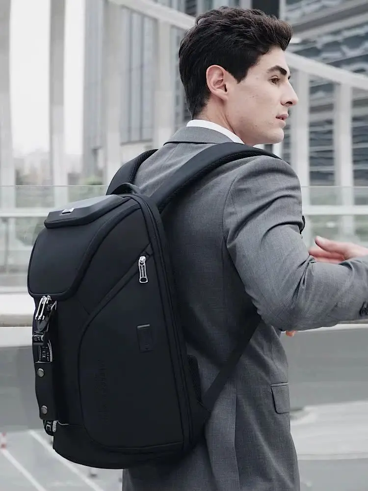 Mochila para ordenador portátil de negocios de 18 pulgadas para hombres, mochilas espaciosos de viaje multifuncionales, paquete de carga USB de alta capacidad