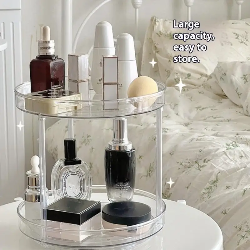 1pc Kitchen Countertop Rotating Spice Rack Organizer Multifunctional Non Slip Lazy Susan for Cosmetics Storage Tray
