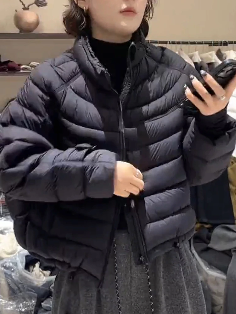 

Stylish Short Puffer Jacket Women's Fashionable Warm Cotton down Coat Pure Color Simple Design Autumn Winter New Arrival
