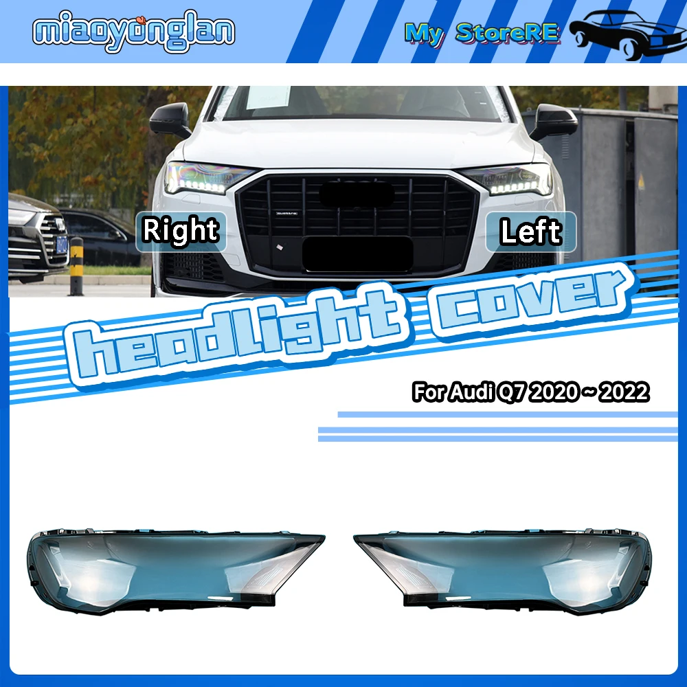 

For Audi Q7 2020 2021 2022 Front Headlamp Lamp Cover Transparent Headlight Shell Lens Plexiglass Replace The Original Lampshade