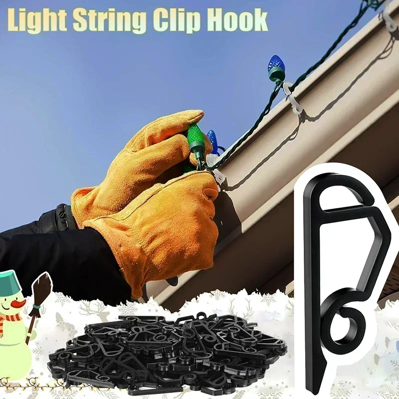 Light String Clips Hook Holiday Wire Clamp Weatherproof Outdoor Gutter Clip String Lights Holder Halloween Christmas Tree Decor