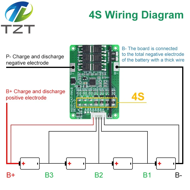 4S/5S/6S/7S BMS 16.8V 21V 20A 18650 Li-ion Lmo Ternary Lithium Battery Charger Protection Board Balance And Temperature Protect image 3