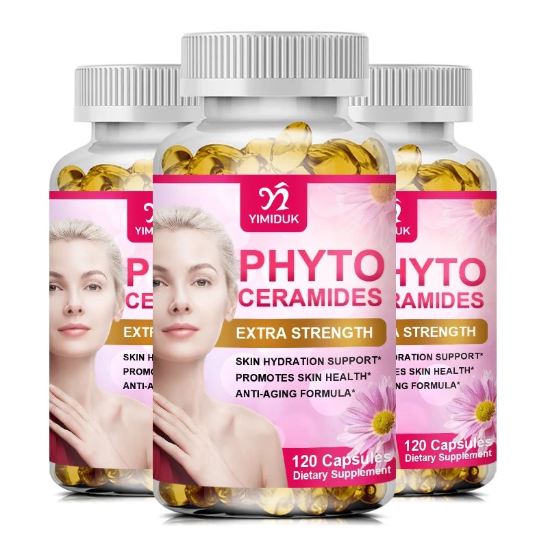 

Фитокерамиды Капсулы Керамид Уход за кожей Увлажнение Волога Восстанавливающая Косметическая добавка с мультивитами A, C, D, E