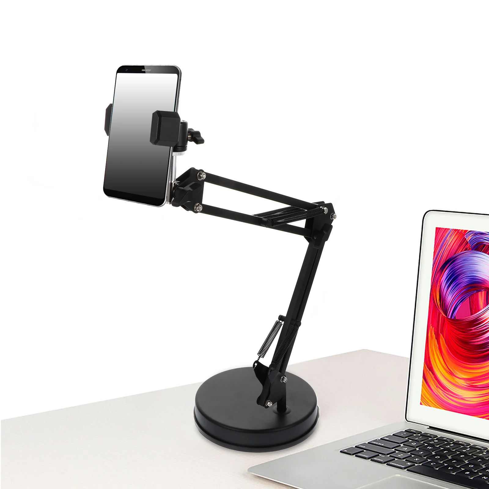 

1Set Camera Suspension Arm Stand Adjustable Iron Webcam Holder Scissor Arm Live Streaming Video Recorder Bracket Phone Clip