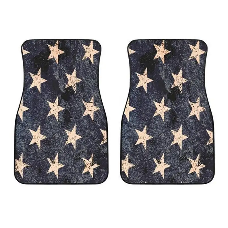 

Distressed American Flag Stars - Front Car Floor Mats, Custom Made, Housewarming Gift, Auto Accessory