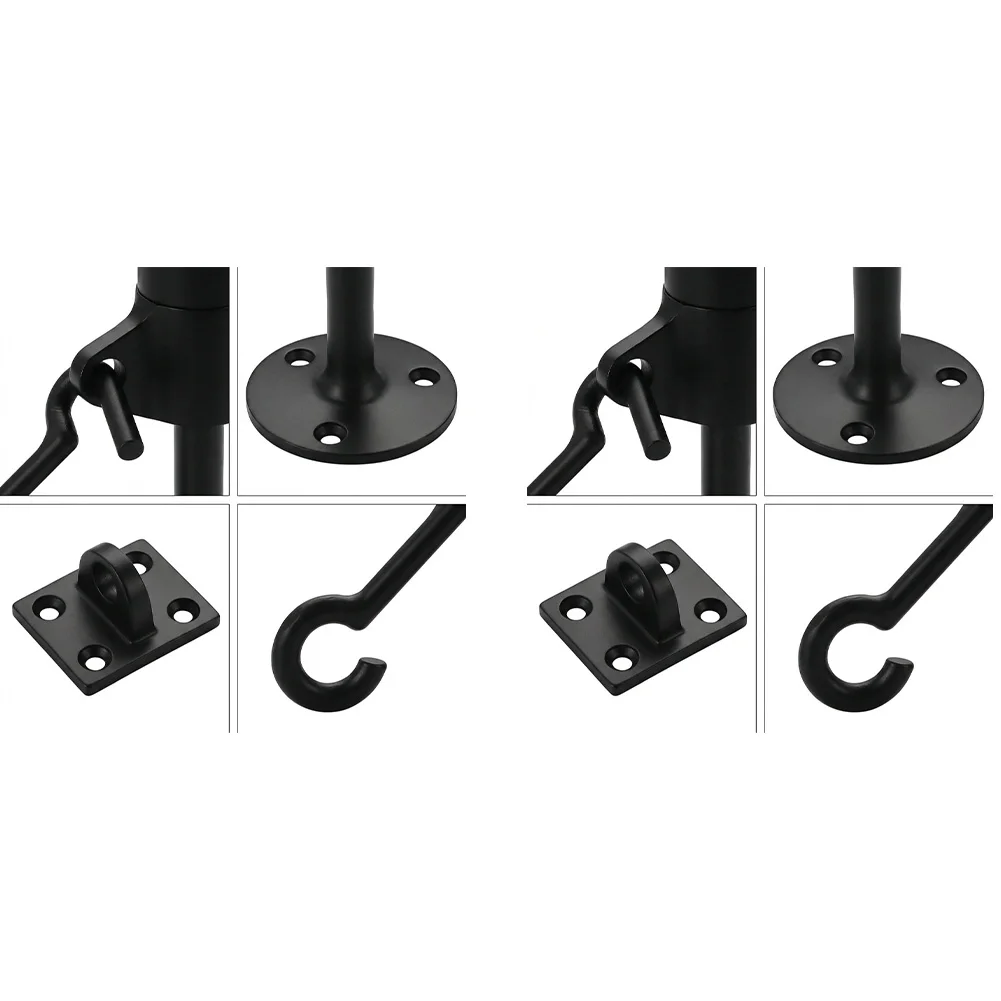 304 Stainless Steel Door Stopper with Thickened Steel Hook and Rubber Tip 2 Pack 4 Pack Black Floor Wall Mount