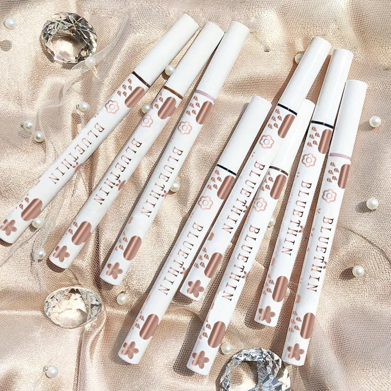 Eyeliner couché ver à soie, crayon sous couverture, dessin pour ne tache pas, fin, naturel, longue durée, imperméable, maquillage de beauté