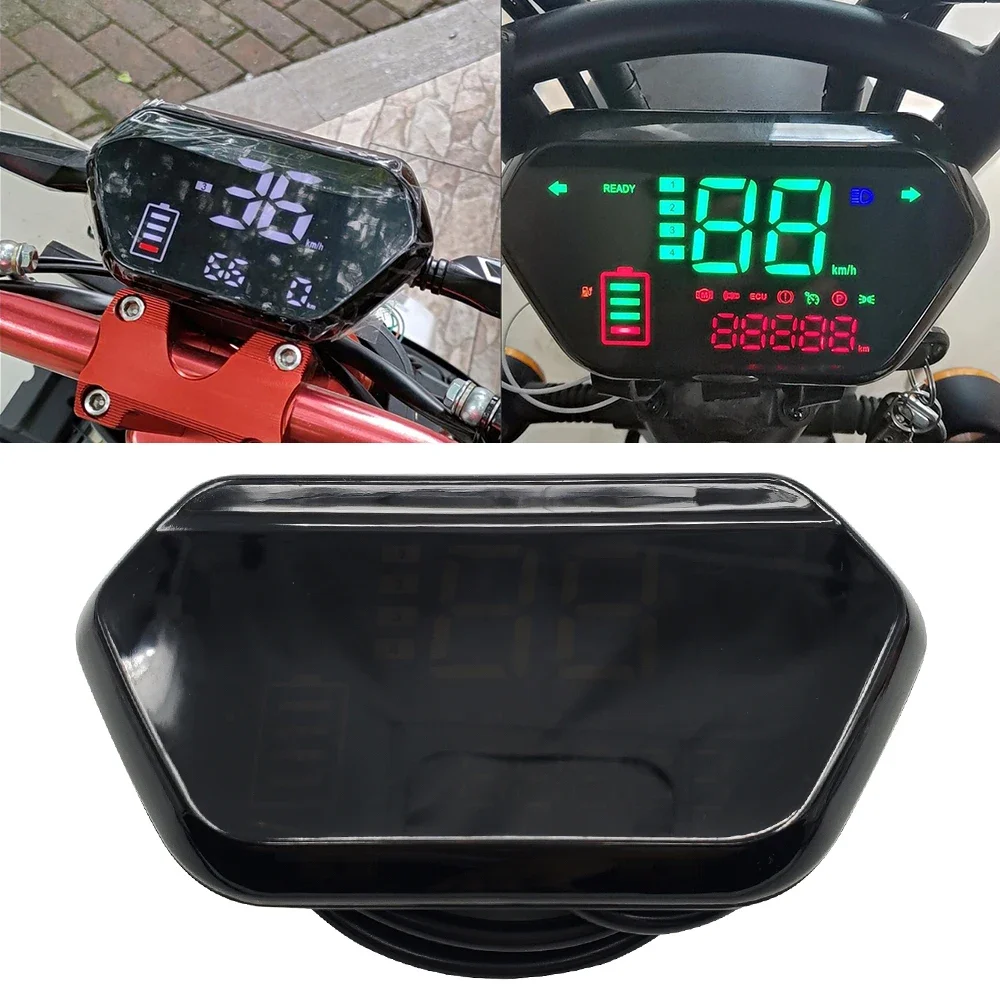 For Citycoco Electric Scooter Speedometer LED Display Meter 48/60/72V Meter Speed Battery Turn Light Head Light Display