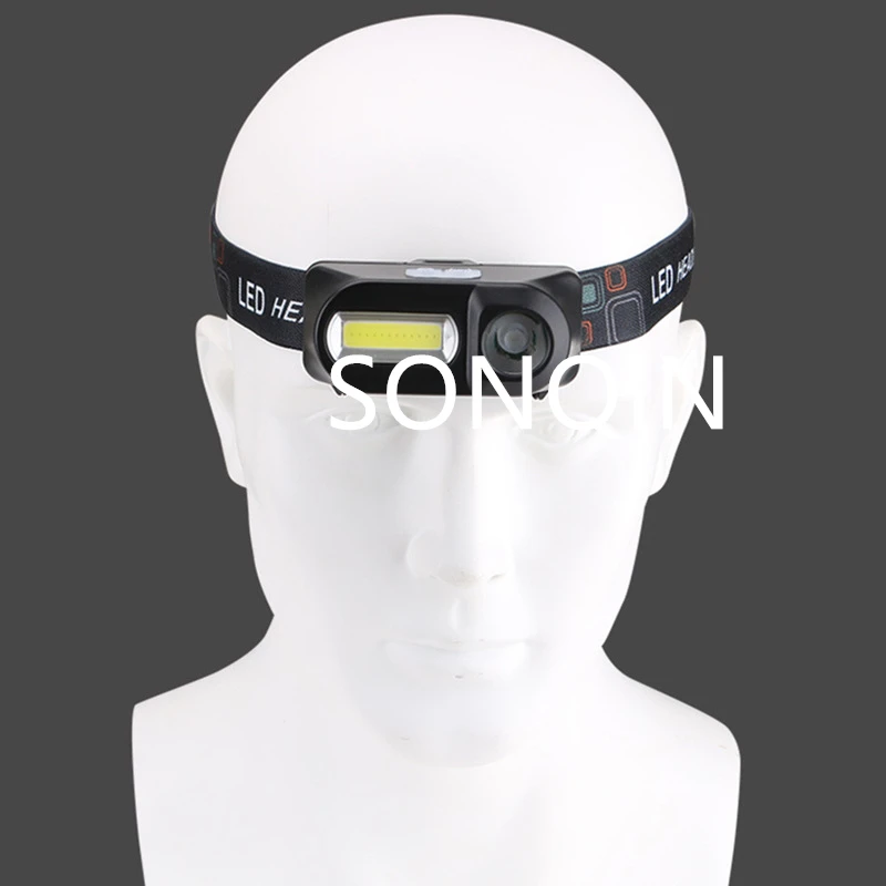 2 LED Flashlight Rechargeable use 18650 Battery Strong Light Camping Adventure Fishing Head Light Headlamp