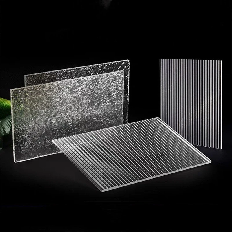 Thick 3/5/8/10mm Transparent Acrylic Stripe Plate Wave Plate Decorative Plate Room Decoration Cabinet 100x100mm~400x400mm