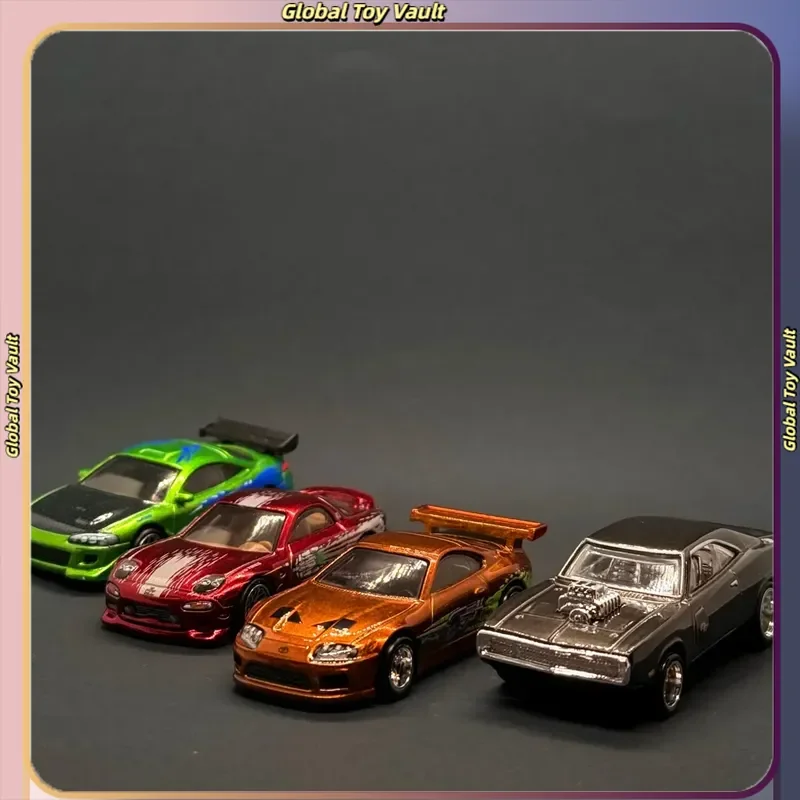 Hot Wheels Diecast Model Car 25th Anniversary Fast & Furious Super Treasure Hunt Paint Car Metal Base Rubber Tires Realistic Toy