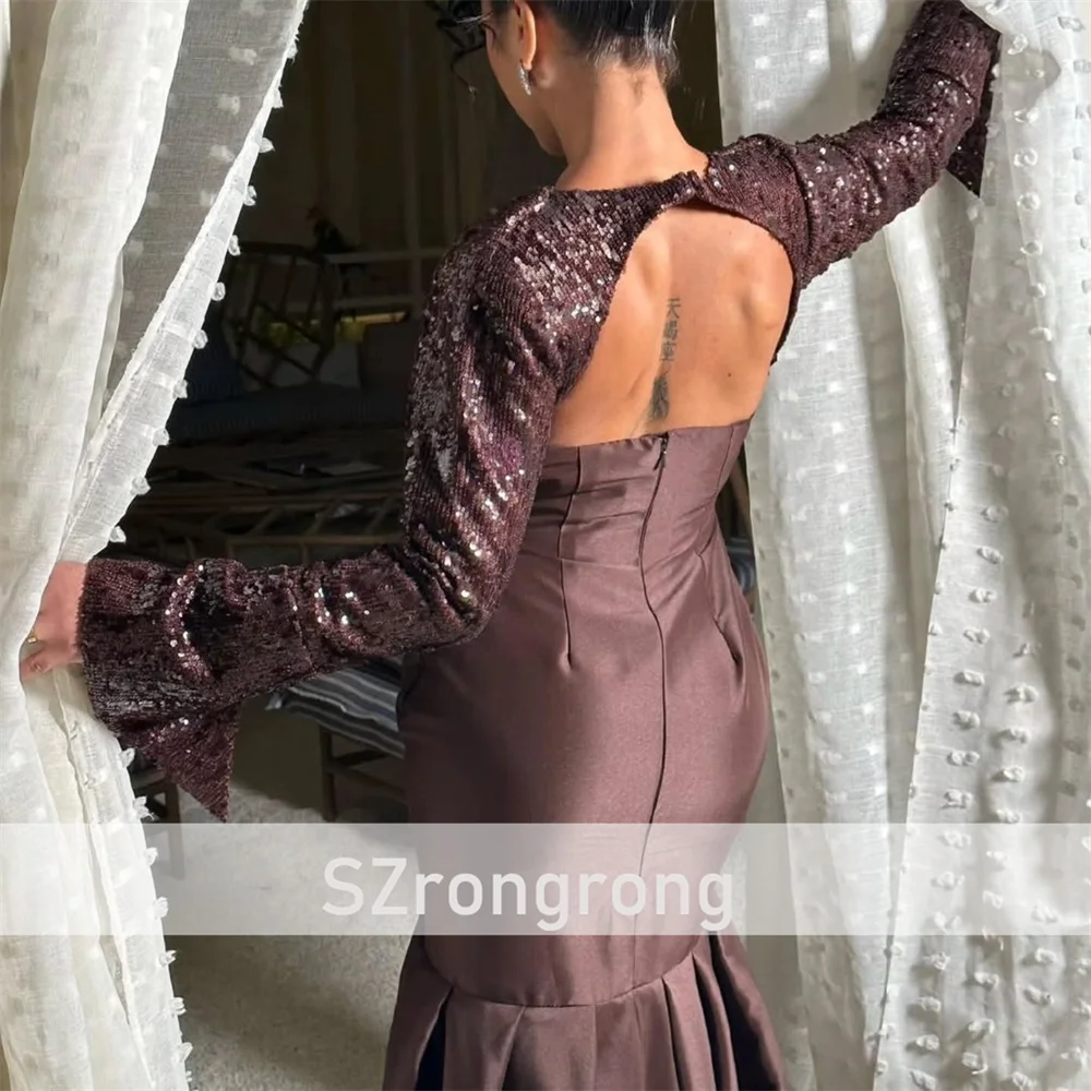 Vestido verde largo modesto cuello barco satén vestido de noche sin espalda para novia vestido de fiesta largo con capa desmontable personalizado