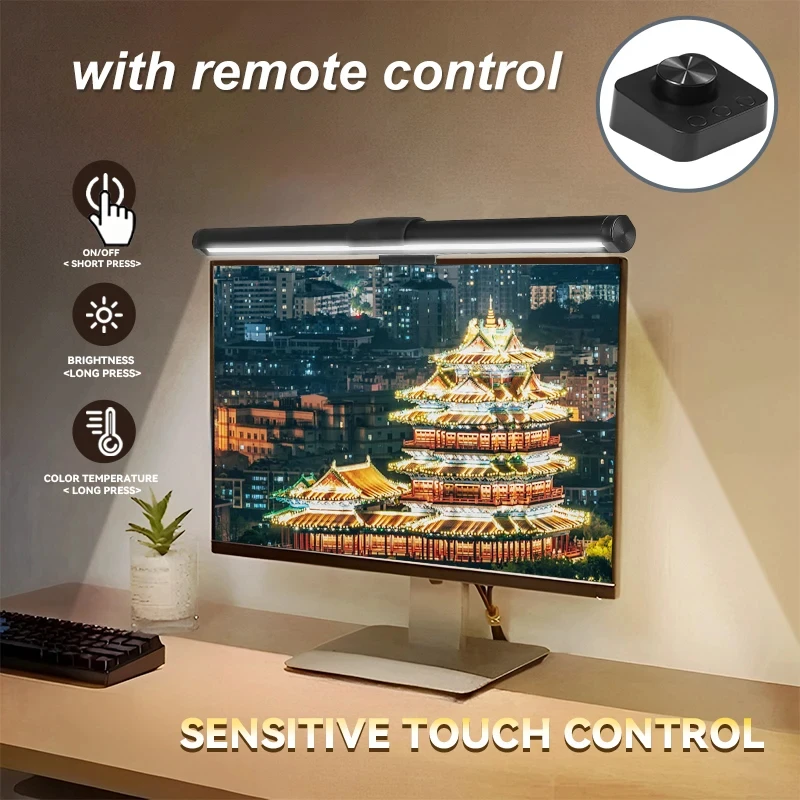 Led Monitor Lights Bar With Remote Control Curved RGB Screen Hanging Light Dimming Desk Lamp for Work Laptop Computer Led  Light
