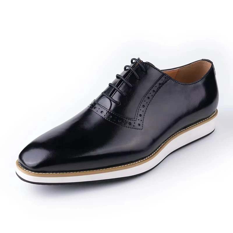 Wholesale Men Shoes Leisure Fashion Business Sneaker Shoes Handmade By Genuine Leather Casual Formal Rubber Bottom Oxfords Shoes