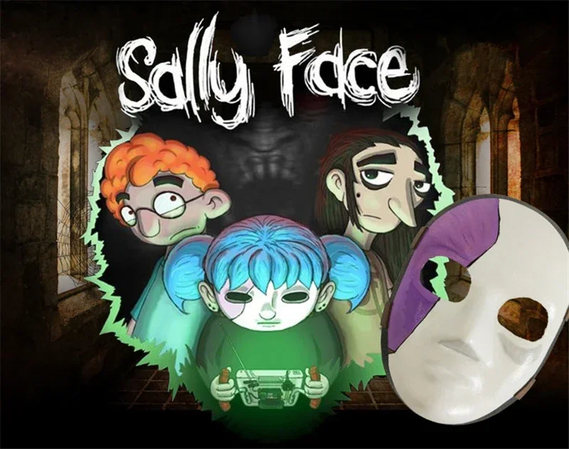 2019 New Product Game Sally Face Cosplay Mask Sally Masks Game Sallyface Cosplay Costume Accessories Props Sally Wig +Wig Cap