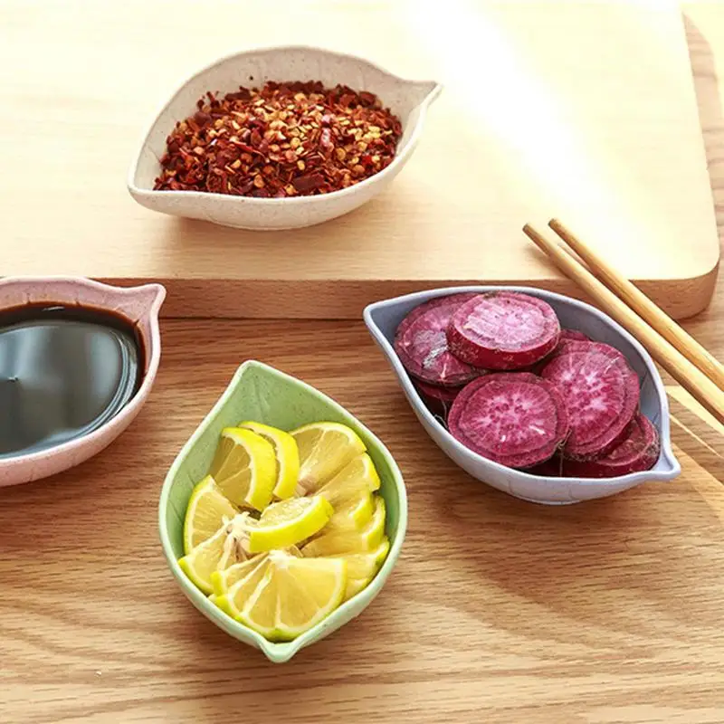 Leaf Dipping Dish Sushi Soy Sauce Dish Leaf Shaped Dressing Dish Tea Bag Tray Spoon Tray Flatware Vinegar Dish Soy Sauce Dish