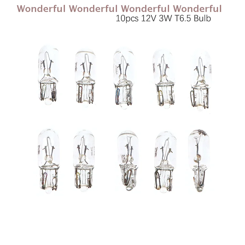 

10Pcs T6.5 Car Dashboard Instrument Panel Light Bulbs 12V 3W Automotive Indicator Lights Car Accessories