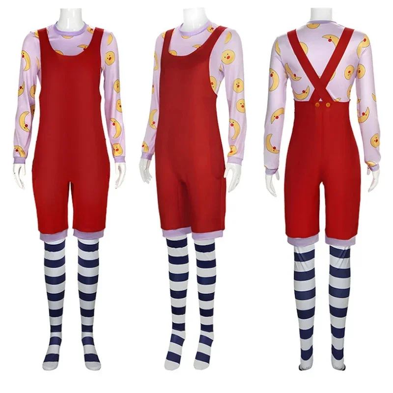

FC6TV Loonette The Clown Cosplay Costume Adult Unisex Top Jumpsuit Stocking Suit Halloween Outfit Uniform Joker Party@FC8！