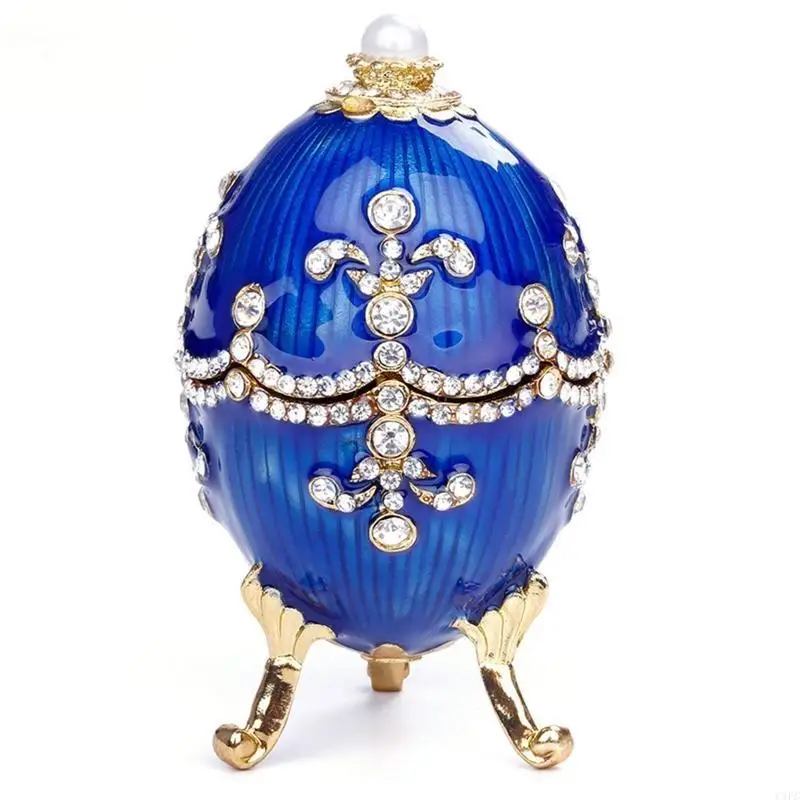 

Artificial Easter Egg Hand Painted Enameled Egg Jewelry Box for Necklace