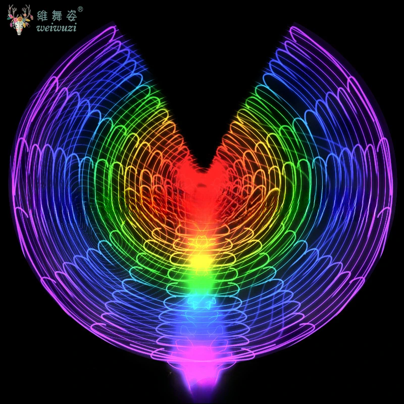 LED Fairy Wings Cloak Colorful Butterfly Belly Dancing Costume Easter Christmas Halloween Oriental Belly Dance Wings Lights Lamp