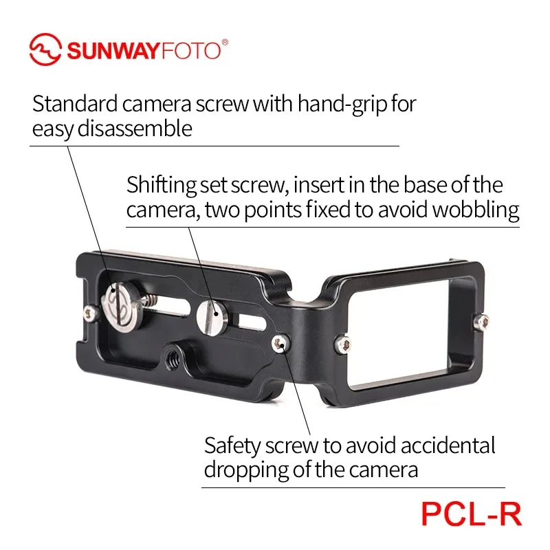 SUNWAYFOTO PCL-R ترايبود رئيس لوحة الإفراج السريع ل كونان EOS R ترايبود رئيس L-قوس محددة الألومنيوم الإفراج السريع
