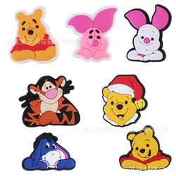 Breloques de dessin animé mignon en PVC pour enfants, accessoires de sandales, ourson, ours, tigrou, décoration de souvenir, cadeaux de fête de Noël, irritation animée