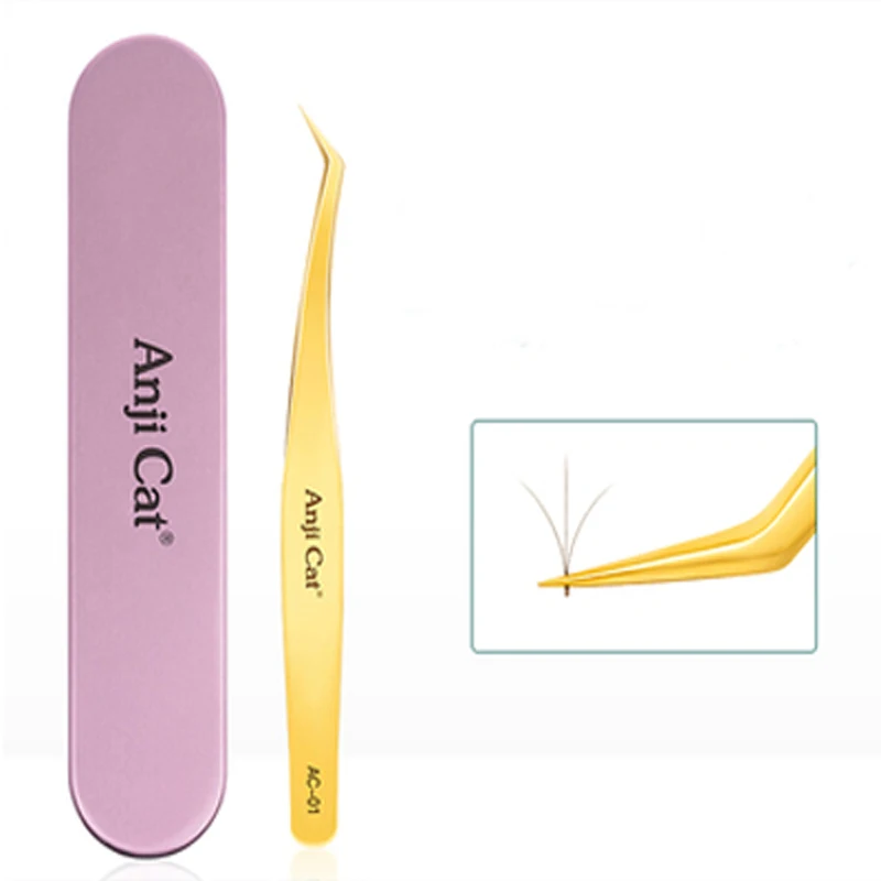 Stainless steel camellia blossom tweezers for beautiful eyelashes planting false eyelash clips