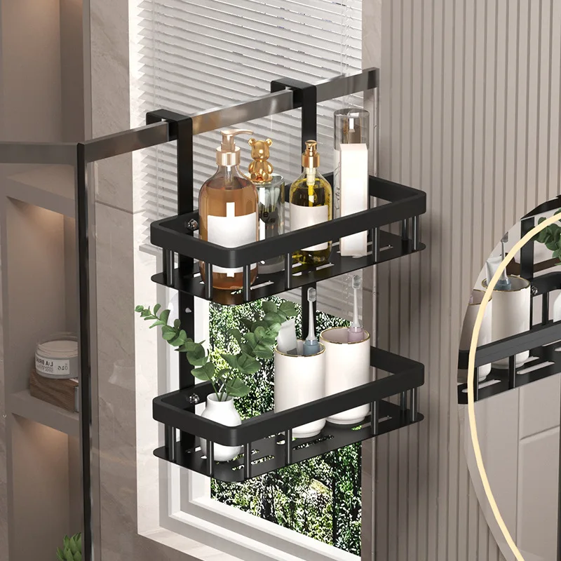 Bathroom rack, wall hanging, three-layer shower gel rack, no punching, hanging basket behind the door, shower room, bathroom