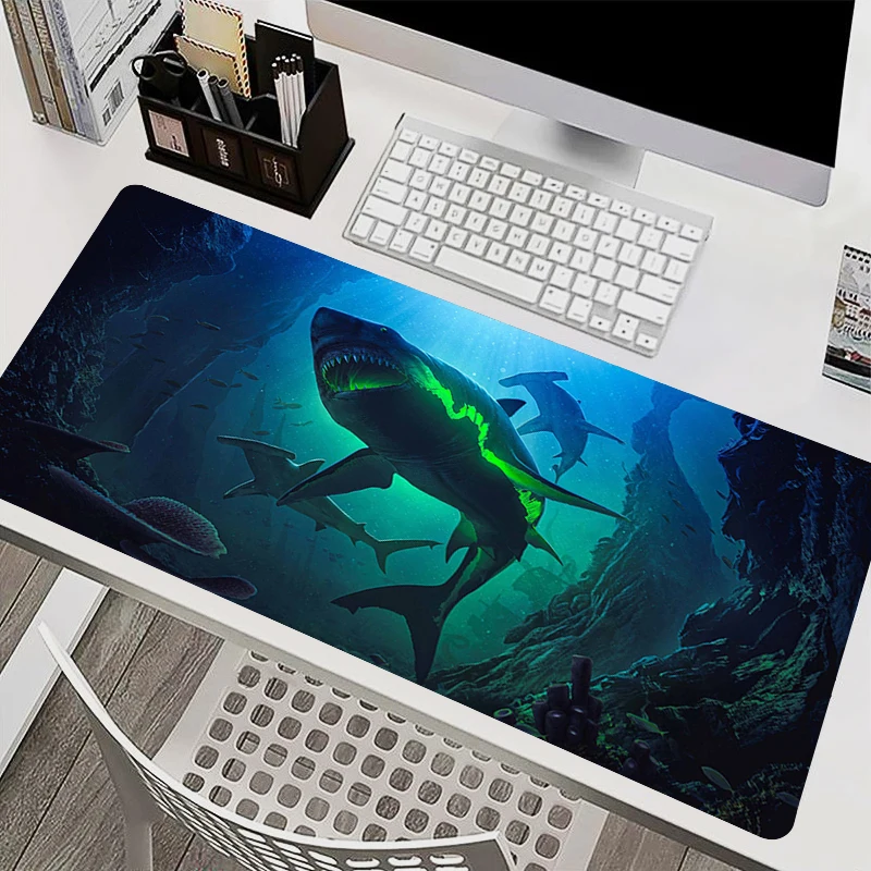 

Underwater World Anime Mouse Pad Laptop Shark Gaming Accessories Mousepad Office PC Gamer Non Slip Cabinet Desk Mat Large Carpet