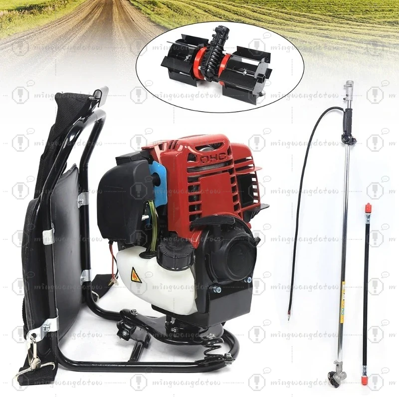 4-Stroke Backpack Brush Cutter 1kw Tiller Grass Hedge Trimmer Cultivator Lawn Mower Single-cylinder Air-cooled  Engine