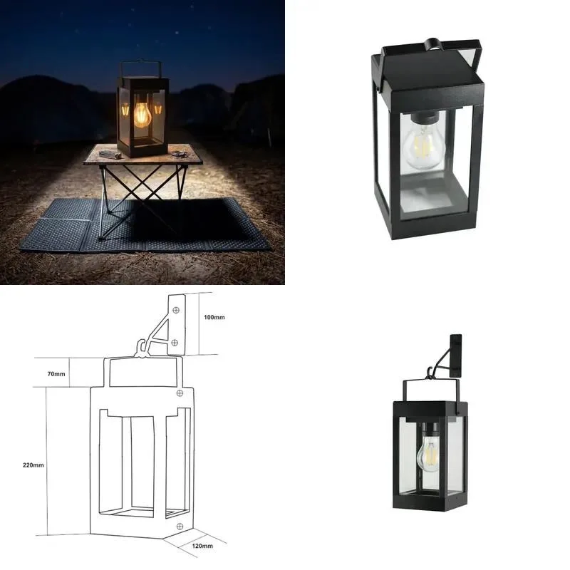 for High-quality aluminum LED landscape solar camping light, outdoor chandelier, classic style IP54 waterproof rating,