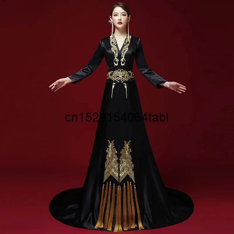 

China-Chic Chinese Style Host Dress Women's Dignified Grand Performance Long Adult Style Fashionable Evening Dress Han Fu